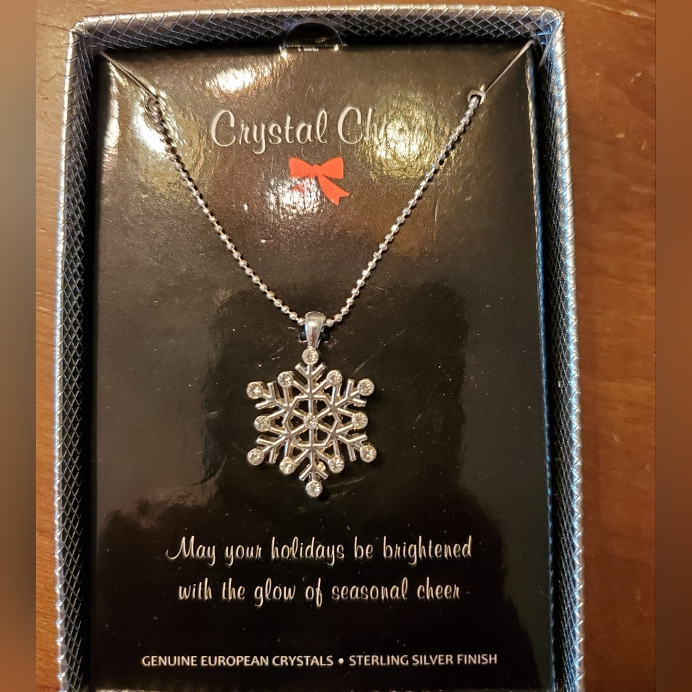 Crystal Cheer Silver Tone Snowflake Necklace